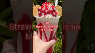NEW❤️FOOD at DISNEYLAND! Strawberry Milkshake 2024 #disney #shorts #disneyland #minniemouse