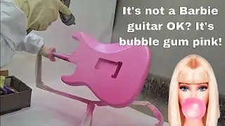 Spray Painting a stratocaster in bubble gum pink. #fender #stratocaster #fendercustomshop