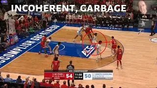 NORTH CAROLINA TAR HEELS incoherent, garbage coaching vs. NC STATE