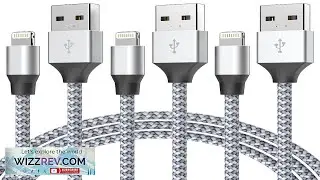 Durable iPhone Charger Cord 6FT 3Pack Apple MFi Certified Lightning Cable Nylon