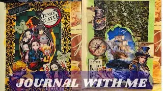 ASMR Journaling Compilation | Demon Slayer | Nautical Theme #asmr #diy #fypシ #demonslayer #journal 