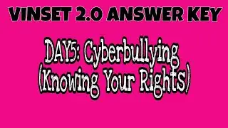 VINSET2.0 ANSWER KEY || Cyberbullying