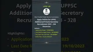 #up #uppsc #2023 #shorts #reels #additional #private #secretary #recuitment2023 #job #governmentexam