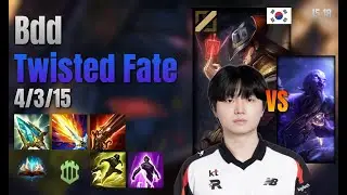 Bdd Mid Twisted Fate vs Ryze lol KR solo rank Full Game 15.18 | 비디디 트위스티드 페이트 vs 라이즈