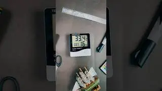 HTC-1 Digital Clock with Temperature & Humidity Display | Room Thermometer & Hygrometer