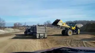 Trucking    Gravel train stuck     Tight quarters, someone parked in front of my pup