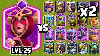 BRUJA EVO NIVEL 25 vs TODAS LAS CARTAS x2 | Clash Royale