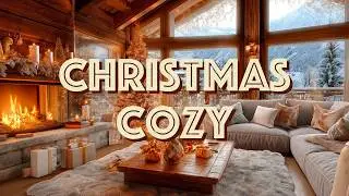 Cozy Christmas Jazz 🎄 Warm Fireplace & Snowy Cabin | Relaxing Lo-Fi Music for Focus & Calm