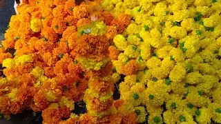 Tutorial Mala How to Make Marigold Flower Garland Decoration Flower Mala Telugu Princess's Kitchen