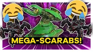 we defended my MEGA TURRET base with 3 SCARABS! 😂