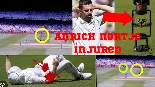 Anrich nortje seriously injured with spidercam big incident happen during AUS VS SA 2nd test day 2