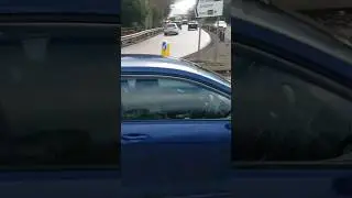 Truck Spotter Falls In Dangerous Hole Maybury Road Roundabout Edinburgh Scotland UK