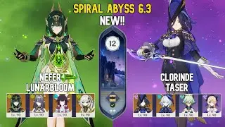 Nefer Columbina LunarBloom & Clorinde Taser | Spiral Abyss Floor 12 | Genshin Impact Luna 6.3