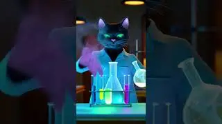 Meow AI is experiencing 💥 chemistry is magic 🪄 #boom #meow #aivideo #funny #aishorts #aiart