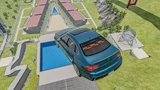High Speed Jumping In Pool - BeamNGDriveR #164