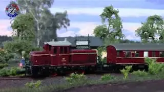 Viel Verkehr in Wilhelmsthal (Diorama 1:220 Spur Z)