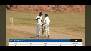 12 years old pranav scoring runs 95* in adults match,this time with more confidence