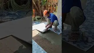400*400mm  parking tiles work  #viral video #tiles  #viral  #youtube. #tilesdesign #Dayanand mistri✅