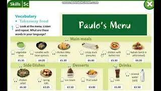 Excel 6 module 5 p58 Paulo`s Menu Vocabulary