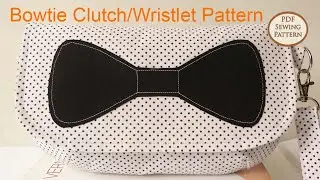 Bowtie Clutch Pattern (Curvy Clutch) PDF Sewing Pattern Preview #pdfsewingpattern #easyclutch
