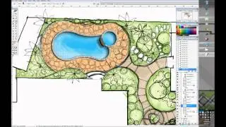 one minute, villa garden design, wacom cintiq 24DH