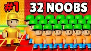 #1 Pro vs 32 Player Lobby in Stumble Guys!