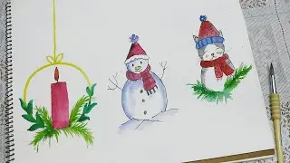 3 Easy Christmas Card Watercolor Painting Ideas for Beginners