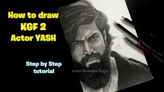 How to draw KGF Chapter 2 YASH Step by Step // Shading tutorial for beginners