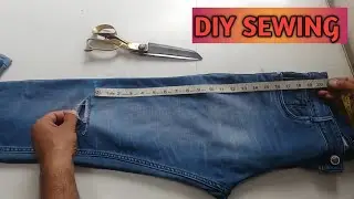 DIY SEWING :- How To Convert Damage Jeans Into Stylish Shorts 