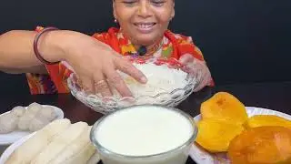 CHILDHOOD FOOD, BIGBITES, EATING RICE, MILK, BANANA, MANGO, LICHI, দুধ ভাত EATING।।