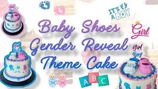 Baby Shoes Gender Reveal Theme Cake | Boy or Girl | Maja's Bread and Butter