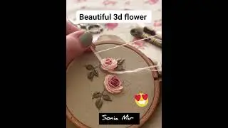 Beautiful 3d Rose making embroidery #shortvideo #short #youtube #embroidery #embroiderylover #india