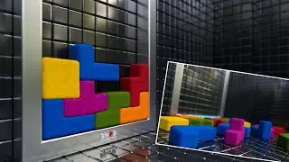 TETRIS PADDED FABRIC IN THE METAL CHAMBER | SOFTBODY SIMULATION