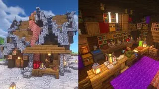 Minecraft:: How to Make a Potion Shop + Interior (Survival)