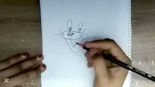 Cute happy jerry mouse drawing- Jerry cartoon sketch. #art #drawing.