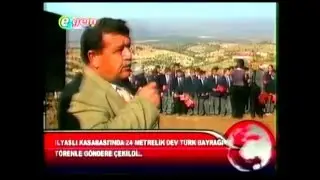Uşak İlyaslı Halkı Şehitlerin Anısına 24 Metre Dev Türk Bayrağı Göndere Cekti...