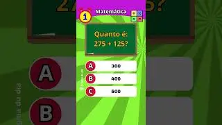 Matem&aacute;tica 009 #quizshow #matem&aacute;ticab&aacute;sica #aprender  #aprendermatematica #exatas  #enem