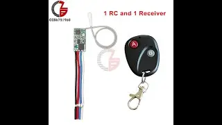 433mhz 1CH Relay Wireless RF Remote Control Switch LED Lamp Controller Micro Receiver Transmitter