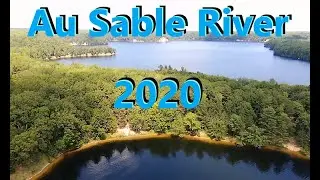 Drone flight Au Sable river camp