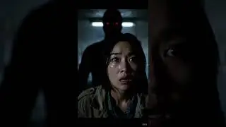 Realistic AI Horror Scene | Woman Faces Shadow Creature in Empty Hallway 😱 AI Video