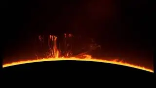 1 hr animation of post flare loops on the sun through my telescope