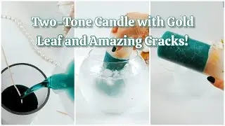 Handcrafted Candle up with Gold Leaf and Special Crack Effects | Candle Art