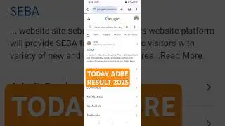 Today's ADRE RESULT 2025 /Adre 2.0 website