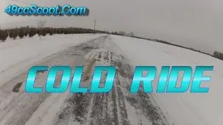 Cold Winter Scooter Ride On Icy Roads