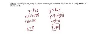 Joint Variation (and Combined Variation)