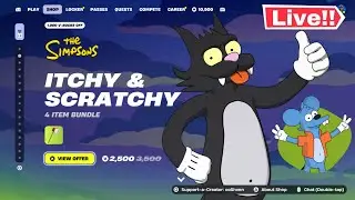 🔴 Fortnite *NEW* ITCHY & SCRATCHY ITEM SHOP OUT NOW November 22! (Chapter 6 LIVE)