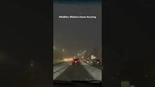 A drive in first snow, Red Deer, Alberta