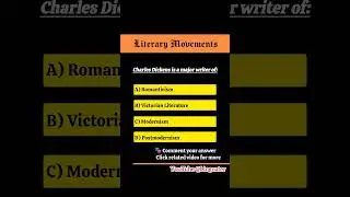 Charles Dickens Belongs to Which Literary Era? | Literary Movements Quiz #shorts #literaturequiz
