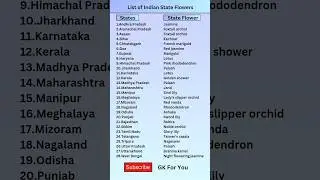 List of Indian State Flowers #shorts #flowers #youtubeshorts #gk #viral
