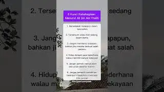 6 kunci ke bahagian menurut ali bin abi tholib #allahummasollialasayyidinamuhammad